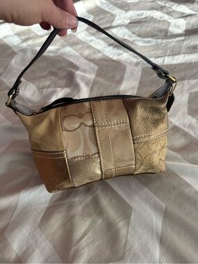 Vintage Coach Gold Patchwork Shoulder Bag